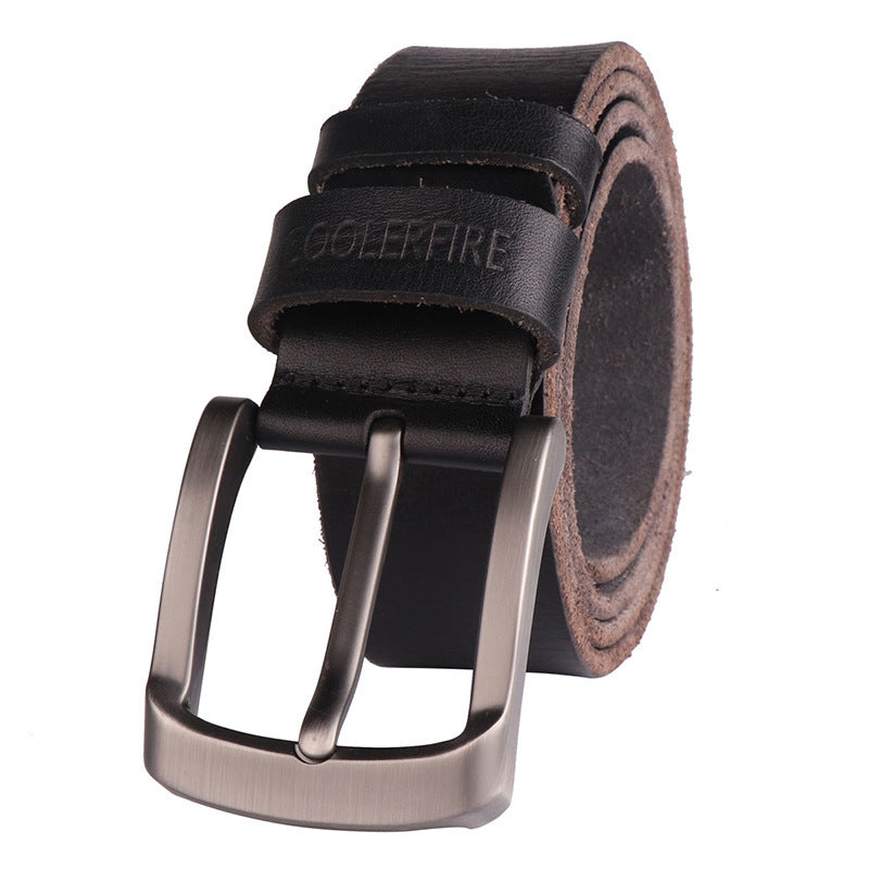 DiSandro Clothing: Men's Genuine Leather Belt with Rectangular Buckle