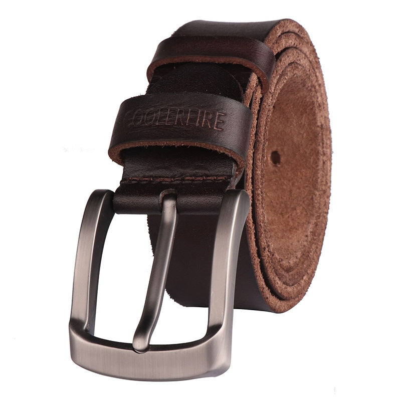 DiSandro Clothing: Men's Genuine Leather Belt with Rectangular Buckle