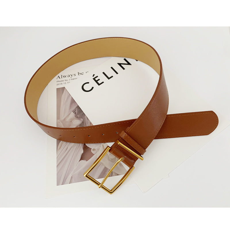 DiSandro Clothing: Thick Faux Leather Belt for Women, 5CM Width, 100CM Length