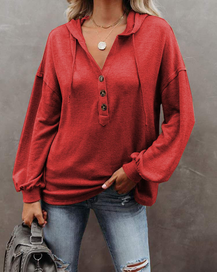 Vêtements DiSandro : Sweat à capuche ample à manches longues pour femme