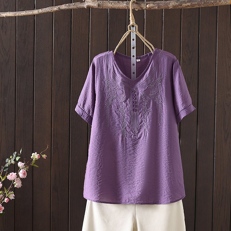 DiSandro Clothing: Women’s Embroidered Cotton Top