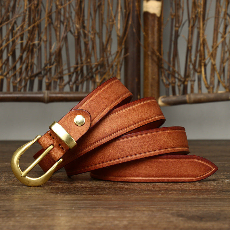 DiSandro Clothing: Women's Retro Hong Kong-Style Genuine Leather Belt