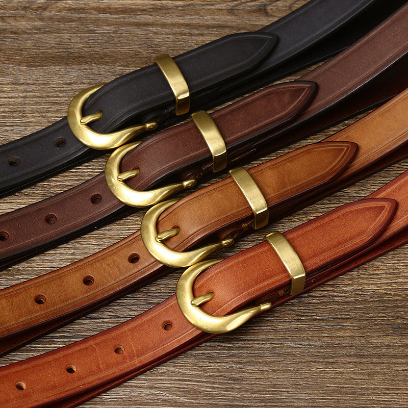 DiSandro Clothing: Women's Retro Hong Kong-Style Genuine Leather Belt