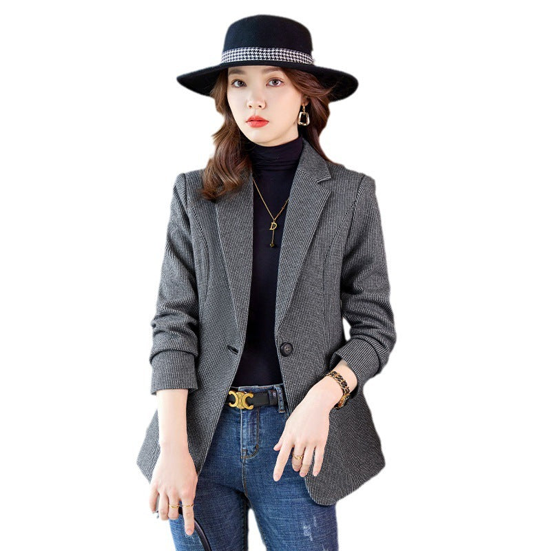 The Arlynn Line: Women's Houndstooth Pattern Blazer