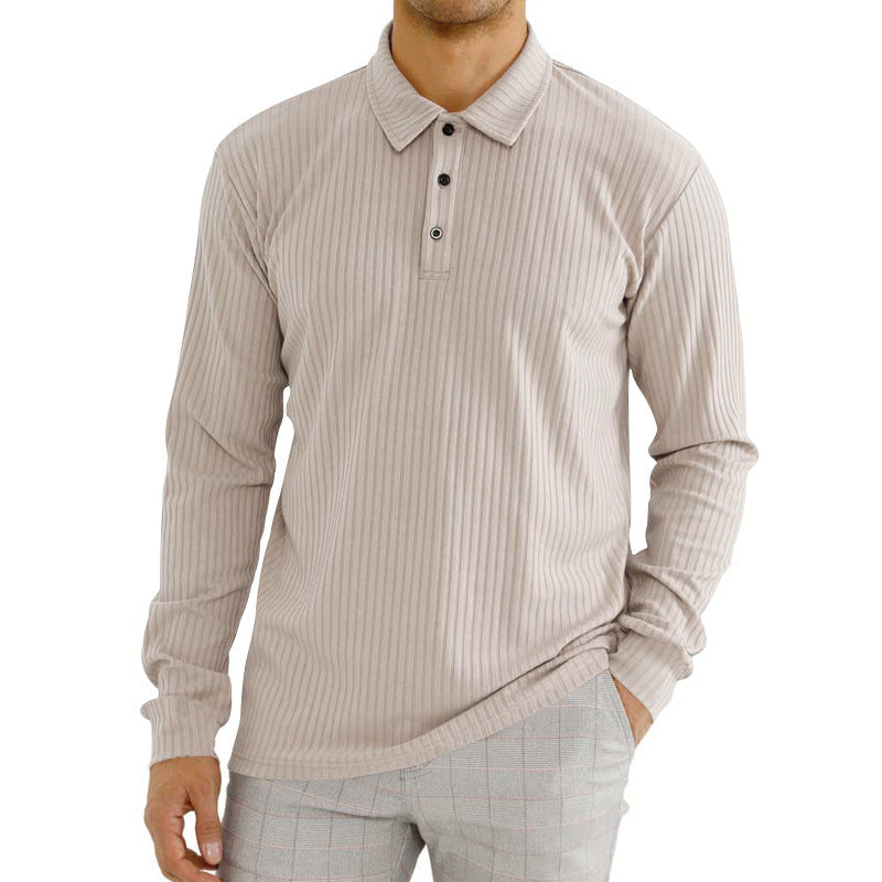 DiSandro Clothing: Men's Striped Textured Long Sleeve Polo