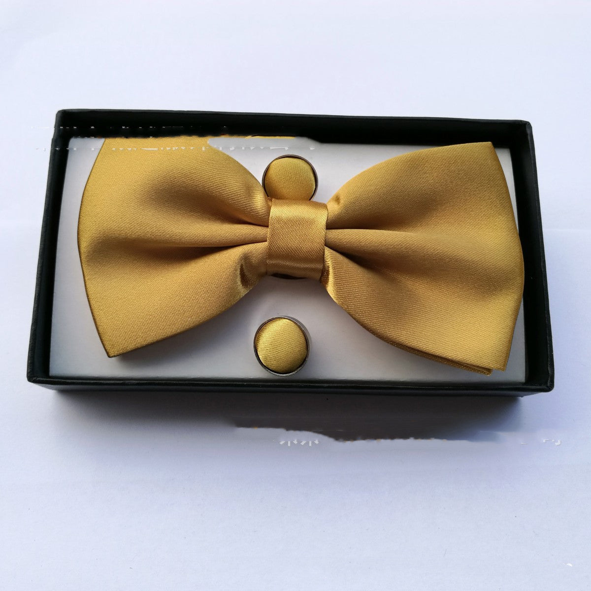 Pocket Square Cufflinks Set Men's Bow Gift Box