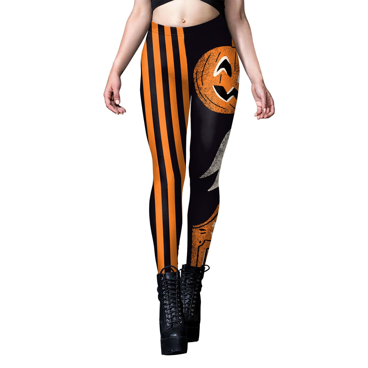 DiSandro Clothing: Women’s Halloween Pumpkin Head Digital Print Leggings