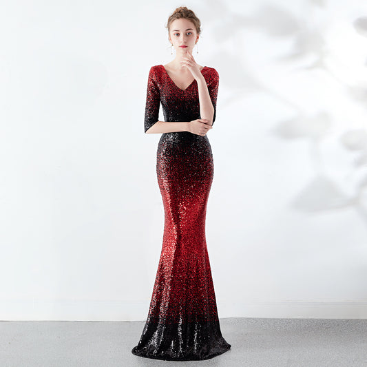 The Aurora Series #2 - Sequined Off-The-Shoulder Mermaid Evening Gowns