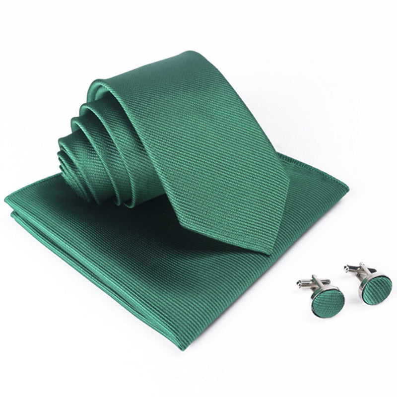 Three Piece Set (Pocket Square, Tie And Cufflinks)
