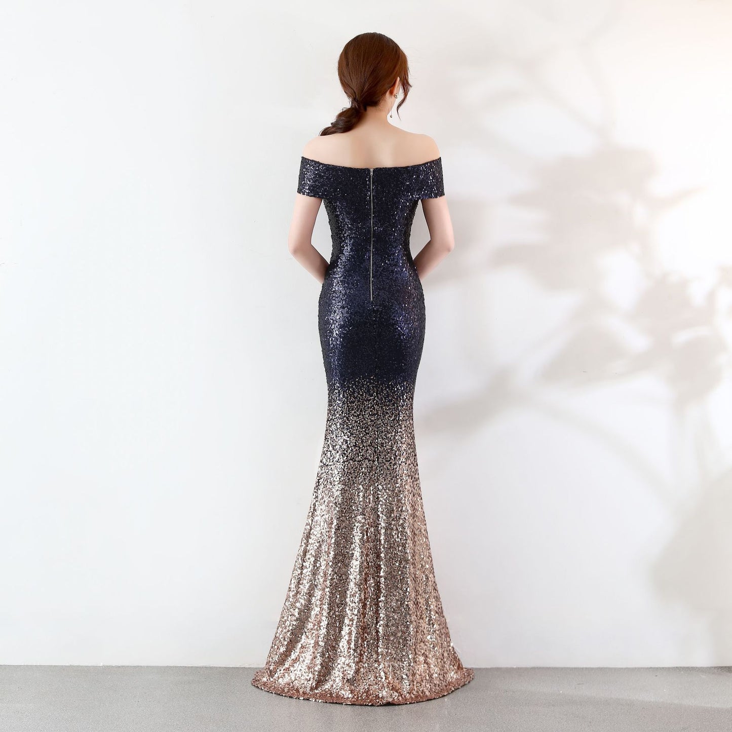 The Aurora Series #1 - Sequined off-the Shoulder Mermaid Evening Gowns