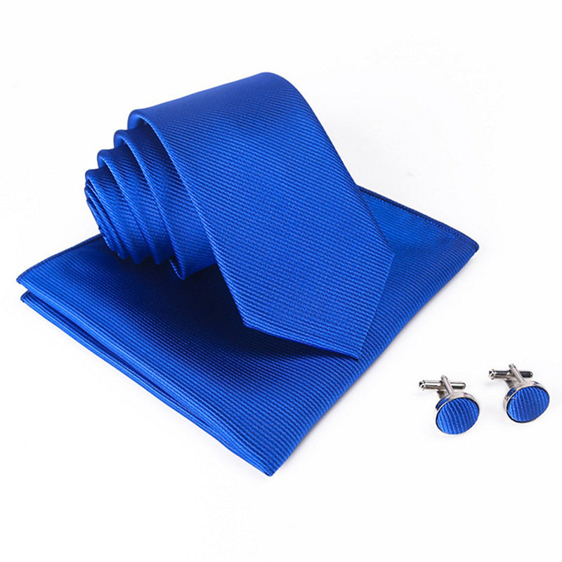 Three Piece Set (Pocket Square, Tie And Cufflinks)