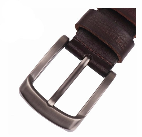 DiSandro Clothing: Men's Genuine Leather Belt with Rectangular Buckle