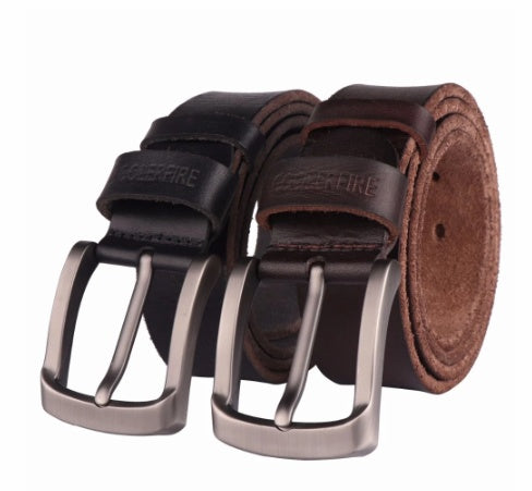 DiSandro Clothing: Men's Genuine Leather Belt with Rectangular Buckle