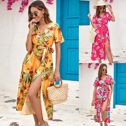 DiSandro Clothing: Summer Floral Print Slit Midi Dress