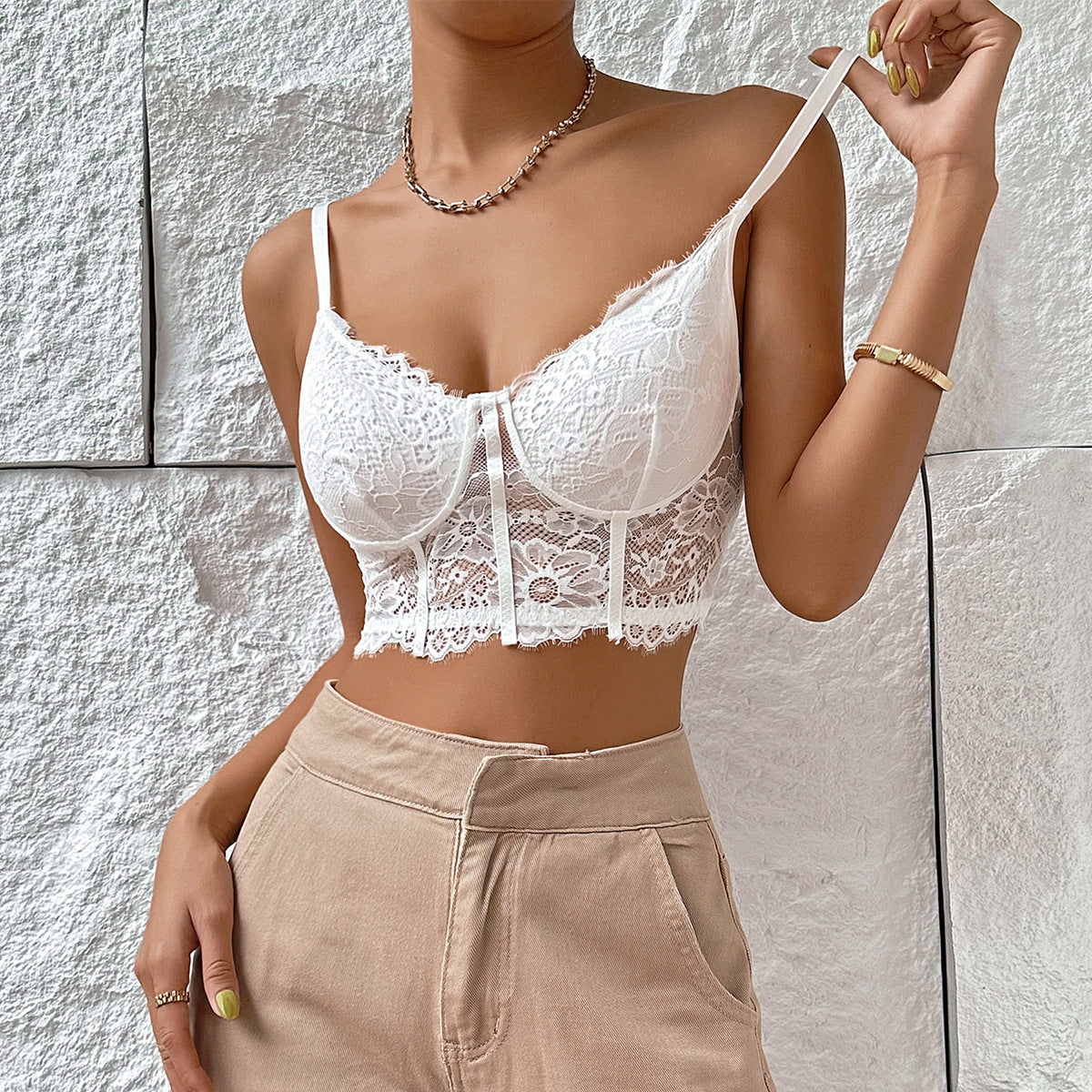 DiSandro Clothing: Women's Lace Sling Camisole Top