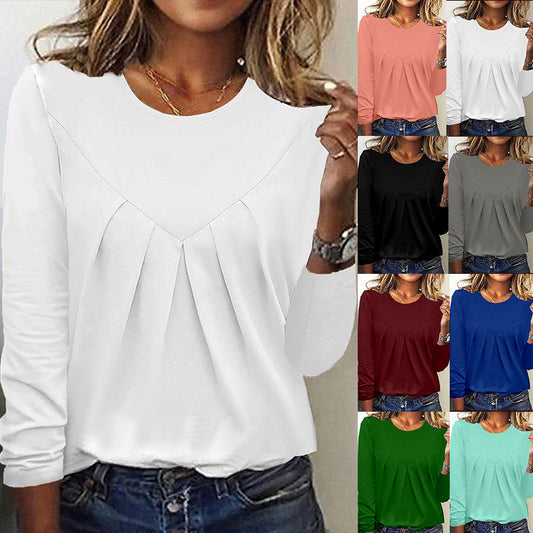 DiSandro Clothing: Women's Elegant Textured Long Sleeve Blouse