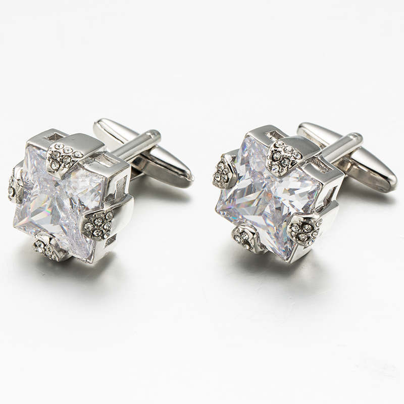 White Crystal Cufflinks