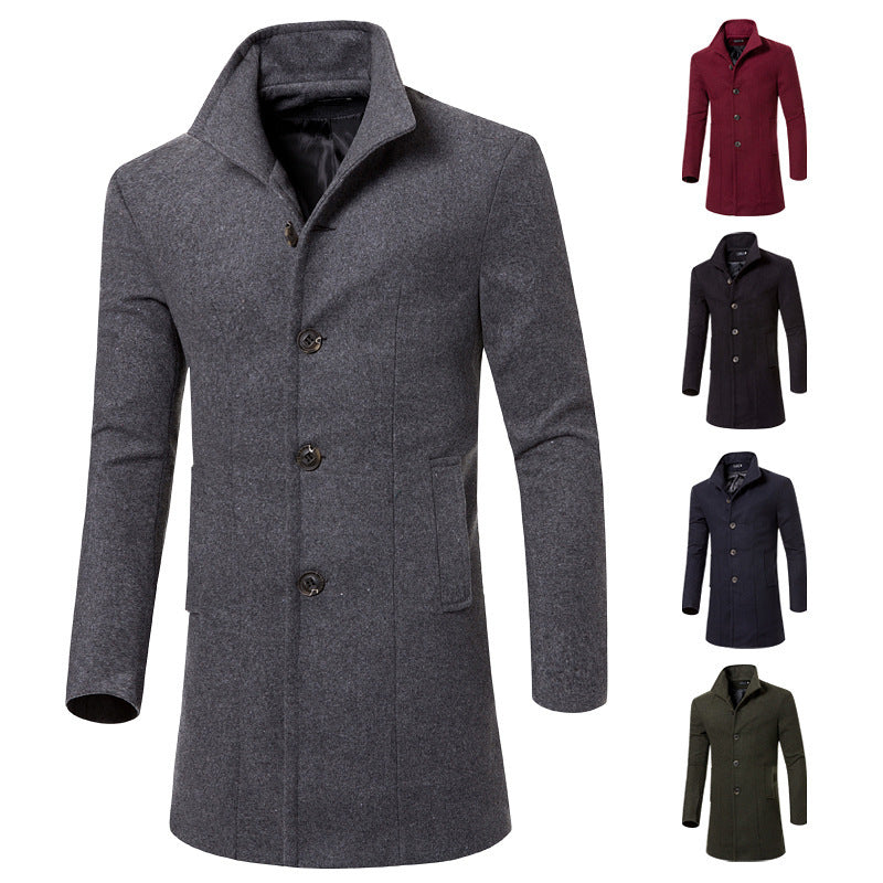 DiSandro Clothing: Men’s Mid-Length Black Wool Overcoat