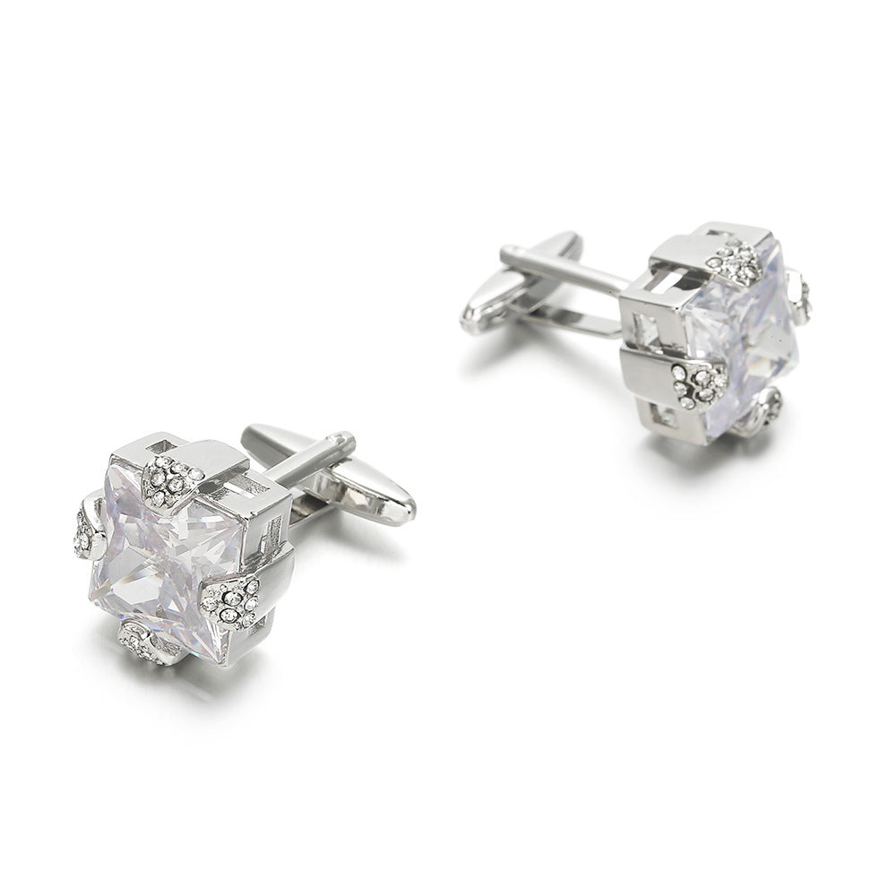 White Crystal Cufflinks