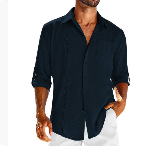 DiSandro Clothing: Men’s Loose Fit Long Sleeve Polo Shirt