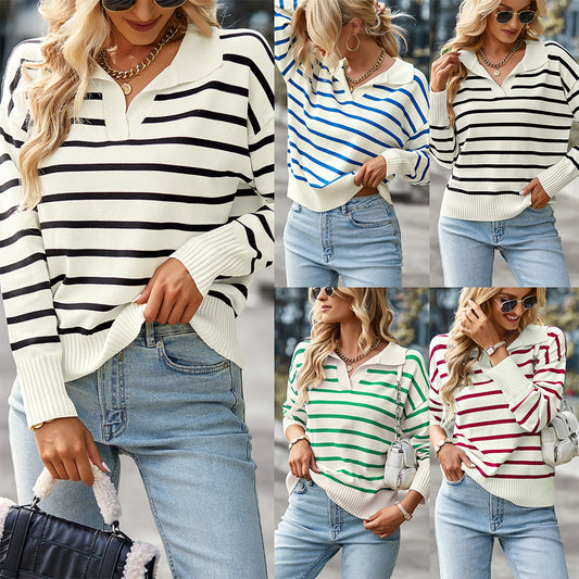 DiSandro Clothing: Women’s Striped Lightweight Pullover Top