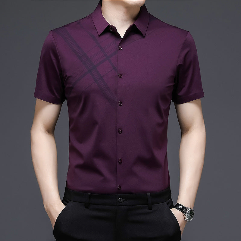 DiSandro Clothing: Men's Formal Nylon Short Sleeve Shirt