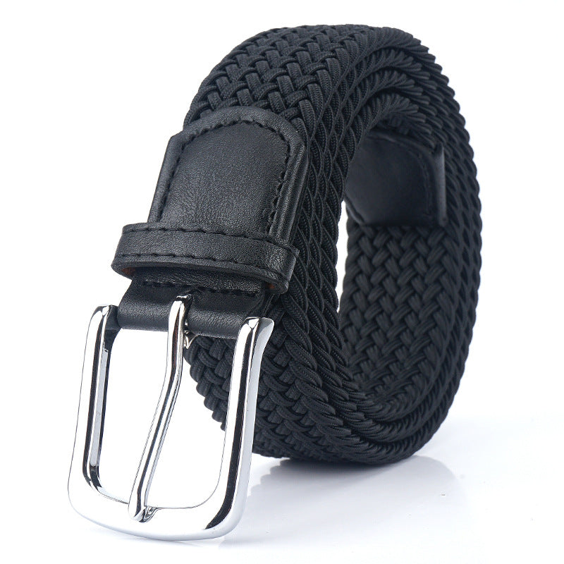 Unisex Braided Woven Nylon Stretch Belt — Universal Fit