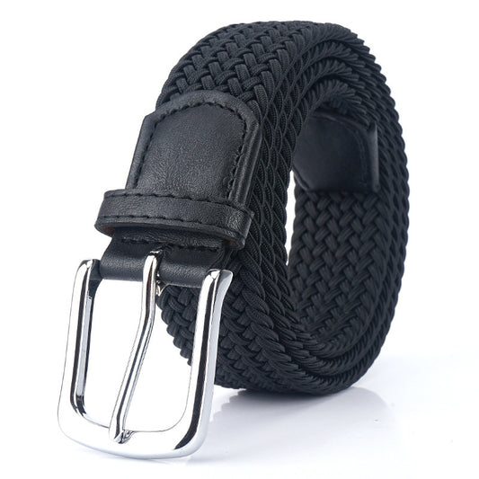 Unisex Braided Woven Nylon Stretch Belt — Universal Fit