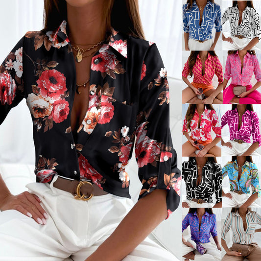 DiSandro Clothing: Women’s Printed Long Sleeve Polo Shirt