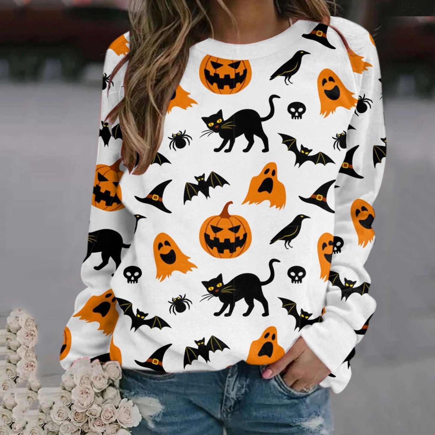 DiSandro Clothing: Women’s Halloween Print Sweatshirt