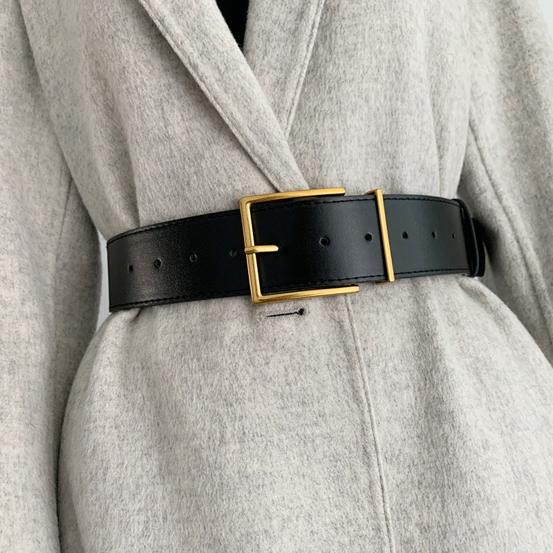 DiSandro Clothing: Thick Faux Leather Belt for Women, 5CM Width, 100CM Length