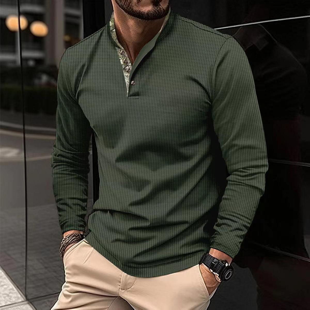 DiSandro Clothing: Men’s Double-Layer Lapel Polo Shirt