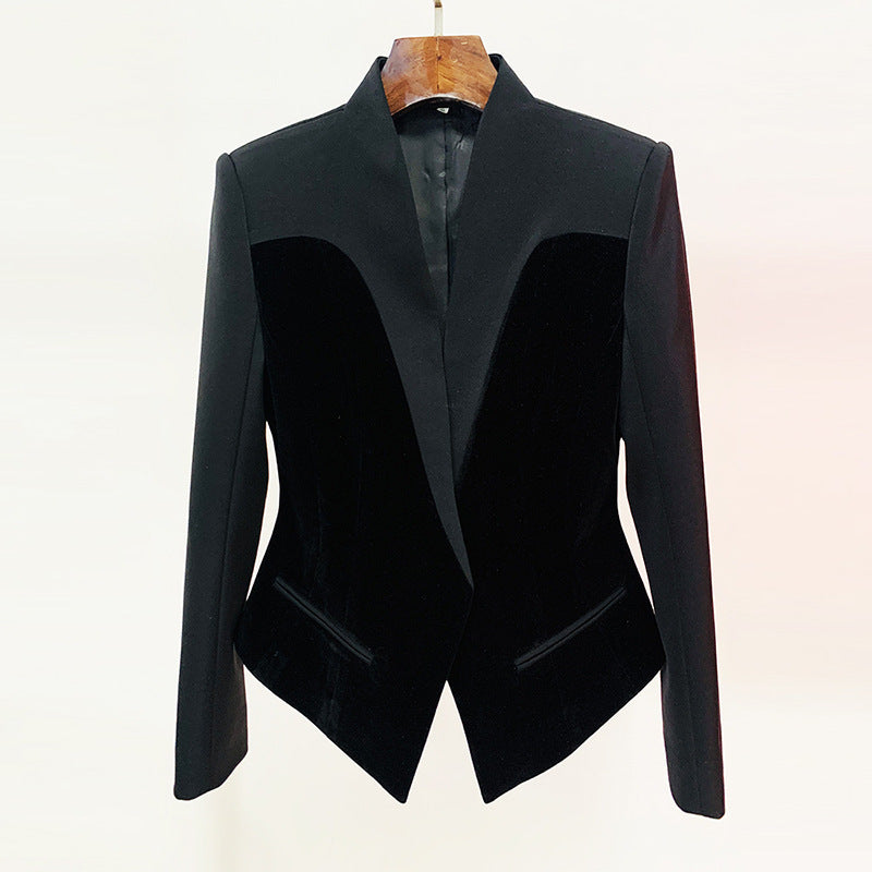DiSandro Clothing: Women's Elegant Black Velvet Slim Fit Blazer