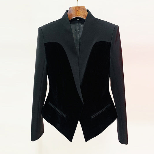DiSandro Clothing: Women's Elegant Black Velvet Slim Fit Blazer