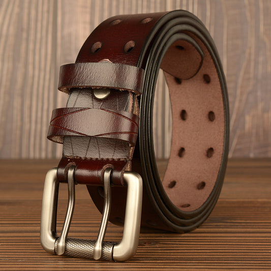 DiSandro Clothing Men's Hollow Geometric Genuine Leather Belt