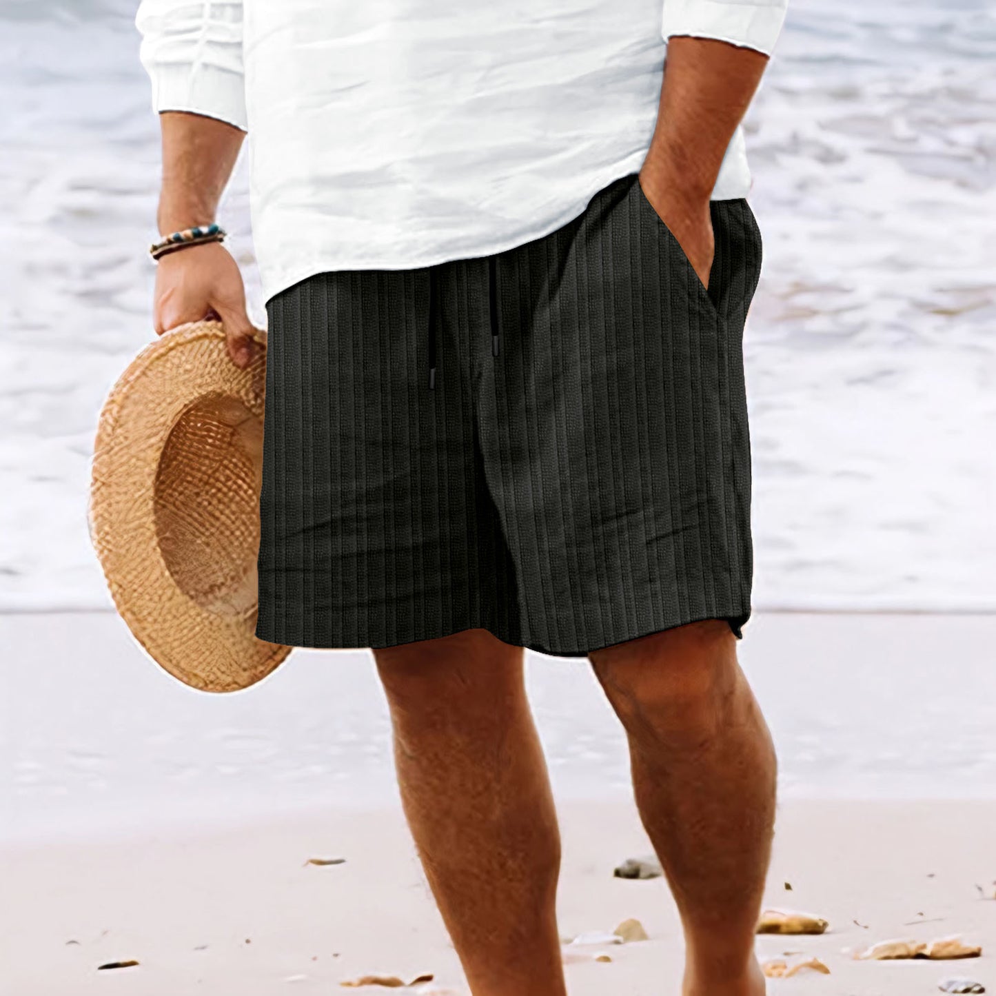 DiSandro Clothing: Men's Stripe Drawstring Shorts