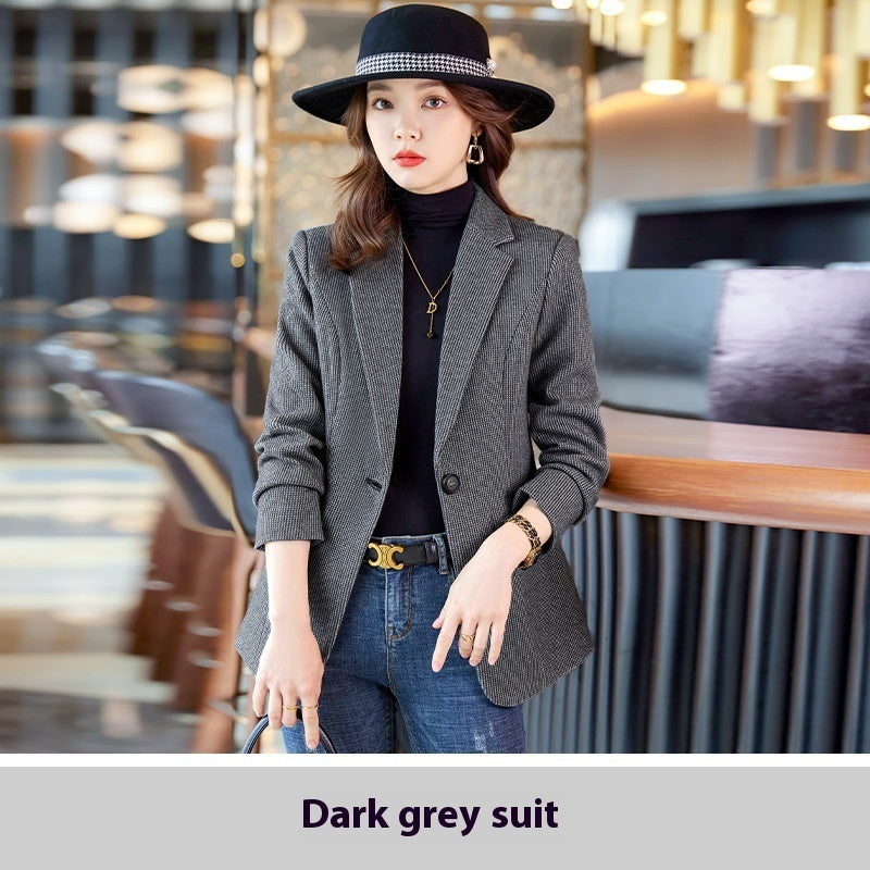 The Arlynn Line: Women's Houndstooth Pattern Blazer
