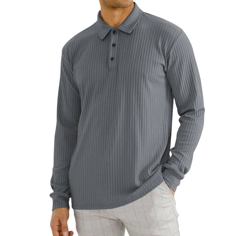 DiSandro Clothing: Men's Striped Textured Long Sleeve Polo
