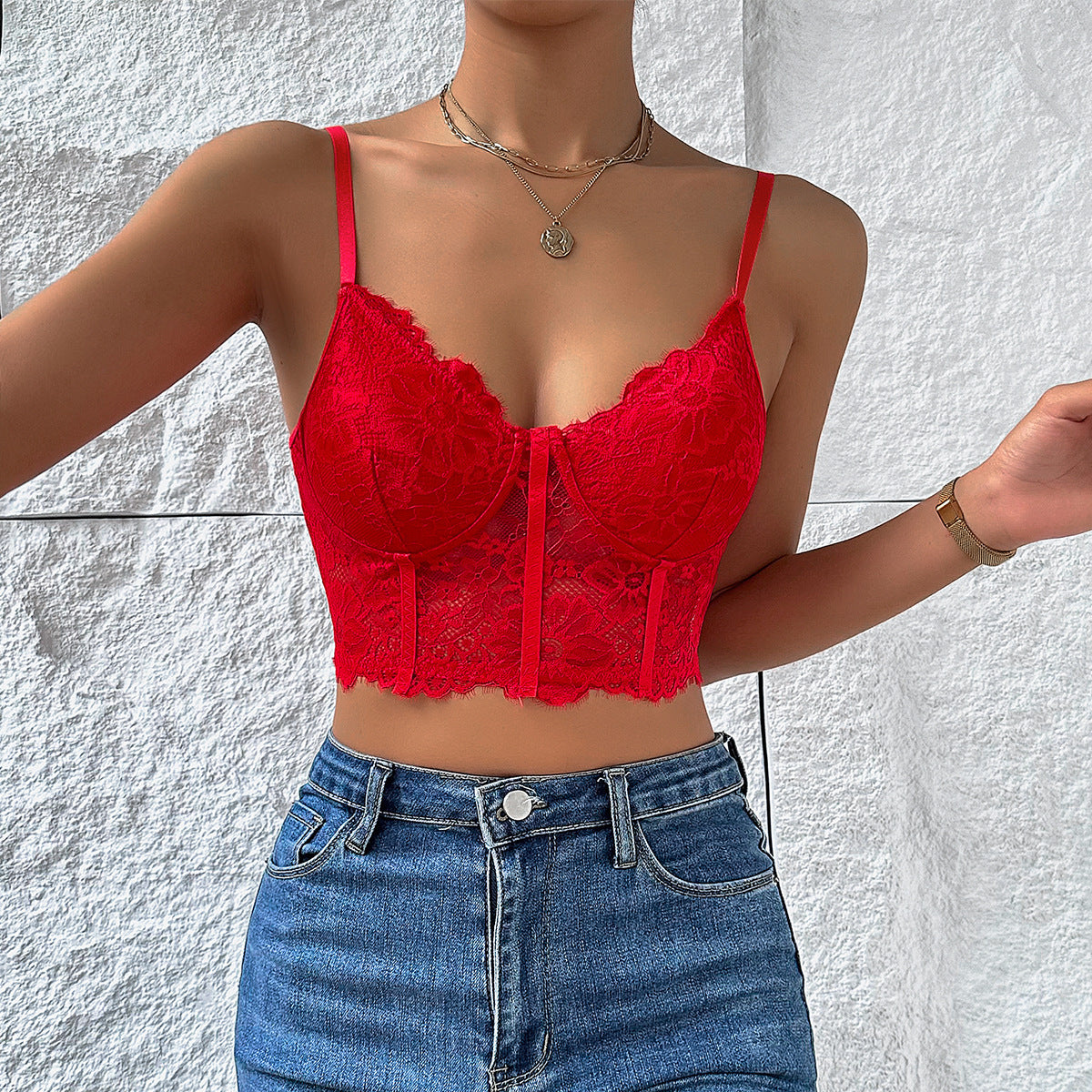 DiSandro Clothing: Women's Lace Sling Camisole Top