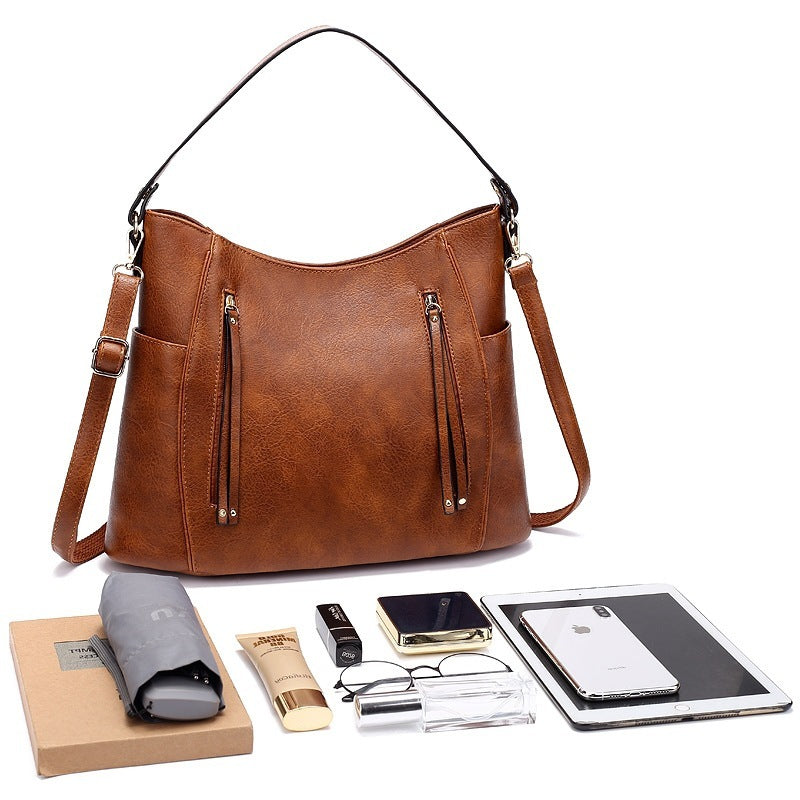 DiSandro Clothing: Women's Vegan Leather Messenger Tote Bag