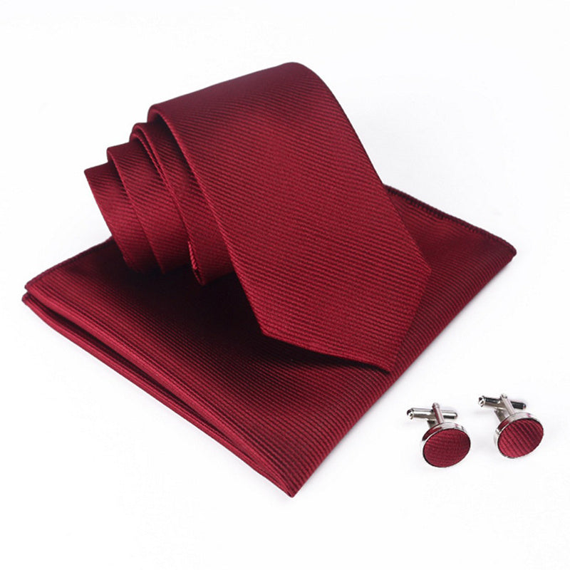 Three Piece Set (Pocket Square, Tie And Cufflinks)