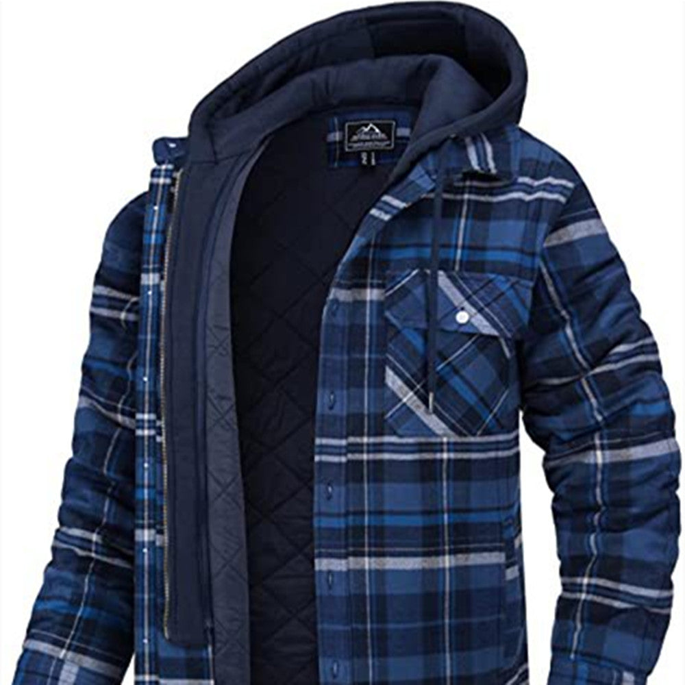 DiSandro Clothing: Men's Plaid Hooded Winter Coat