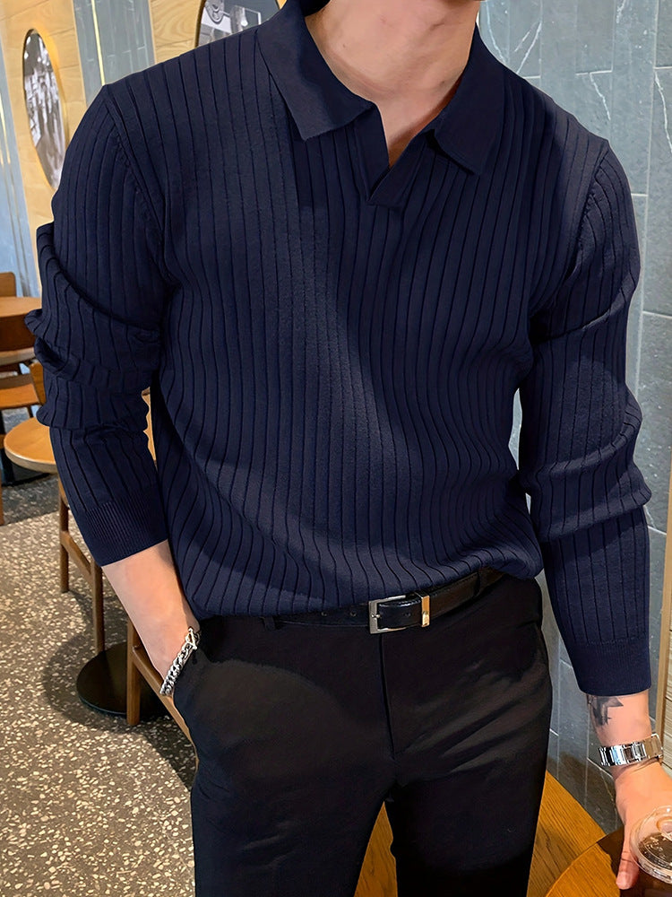 DiSandro Clothing: Men's Slim Fit Textured Knit Polo Shirt