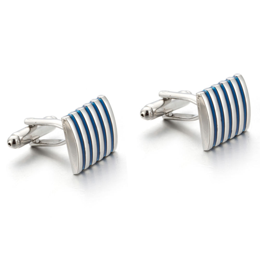 DiSandro Clothing: Blue Striped Cufflinks