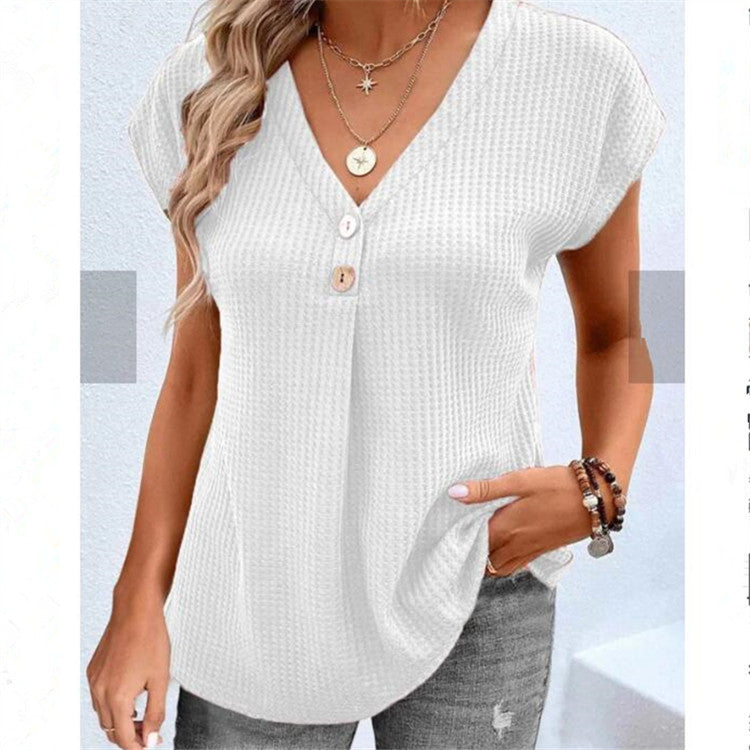 DiSandro Clothing: Women’s Street Style Short Sleeve Buttoned Top