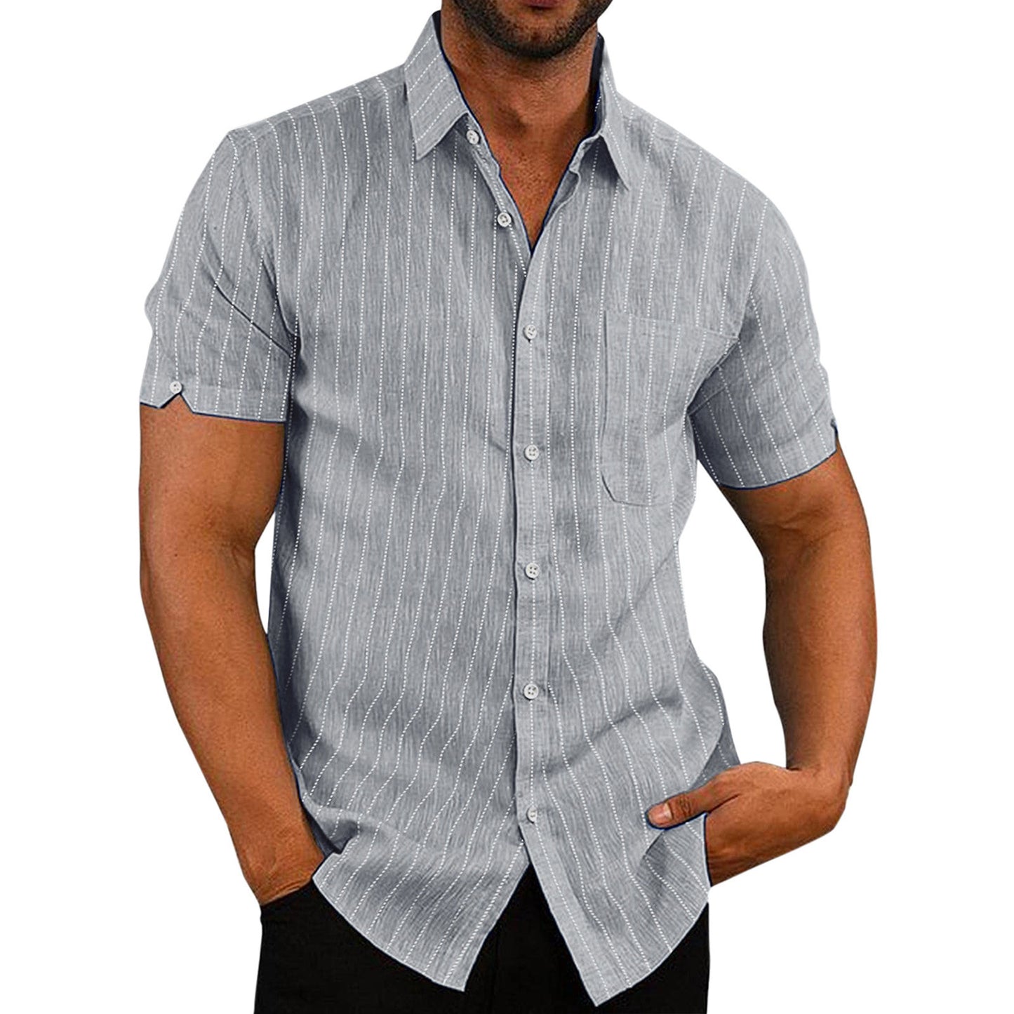DiSandro Clothing: Men's Casual Striped Button-Up Shirt