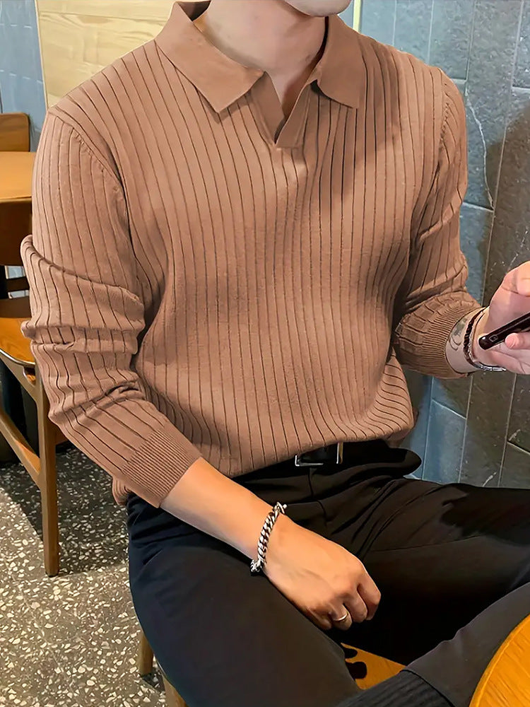 DiSandro Clothing: Men's Slim Fit Textured Knit Polo Shirt