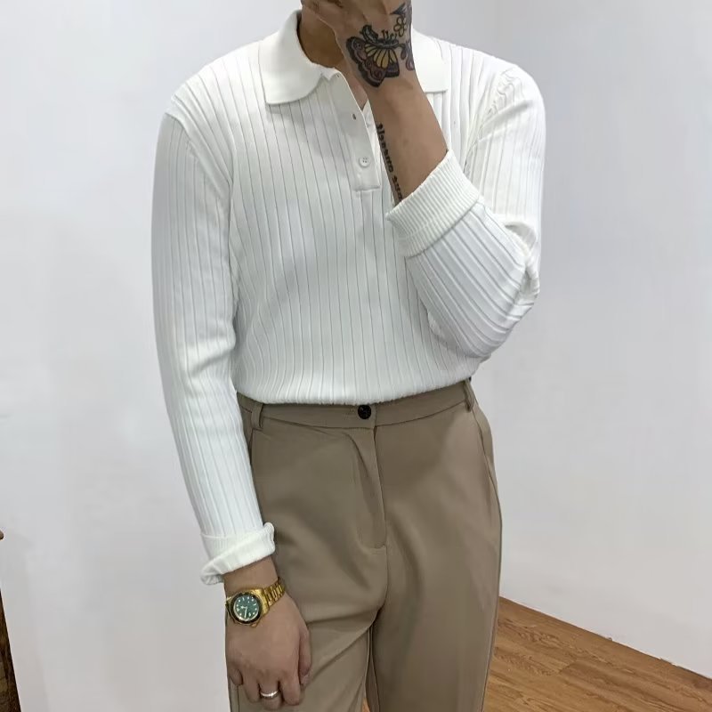 DiSandro Clothing: Men's Slim Fit Textured Knit Polo Shirt