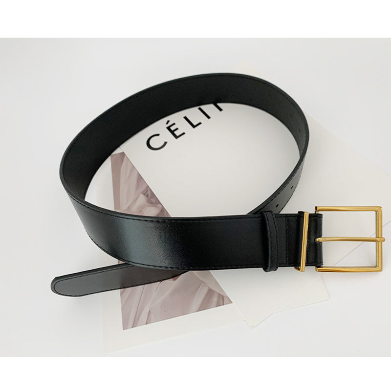 DiSandro Clothing: Thick Faux Leather Belt for Women, 5CM Width, 100CM Length