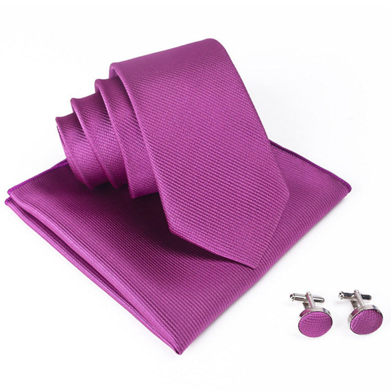 Three Piece Set (Pocket Square, Tie And Cufflinks)